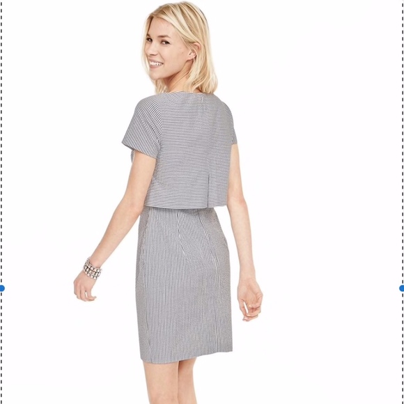 HPπ₯ NWT Banana Republic Seersucker Layered Dress - Picture 4 of 8